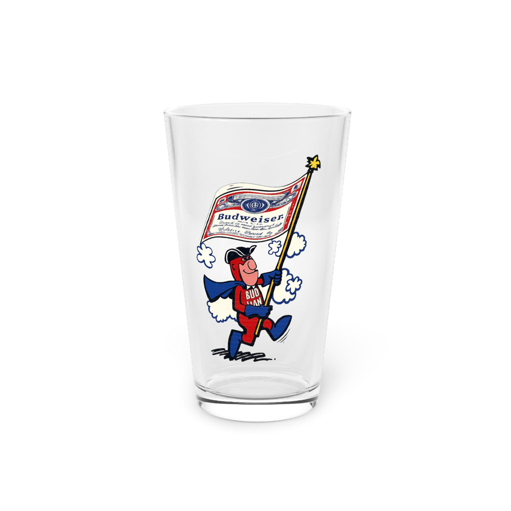 Retro Bud Man Patriotic March 16oz Pint Glass