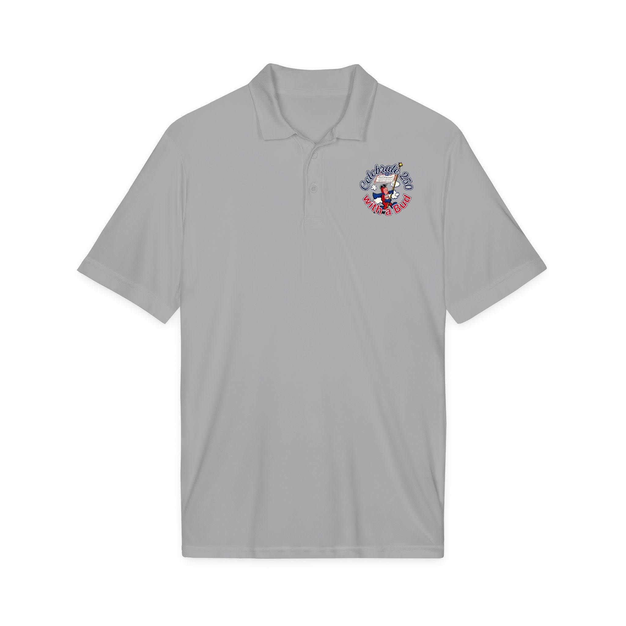 Retro Bud Man Logo Budweiser Quick-Dry Polo Shirt for America's 250th Birthday