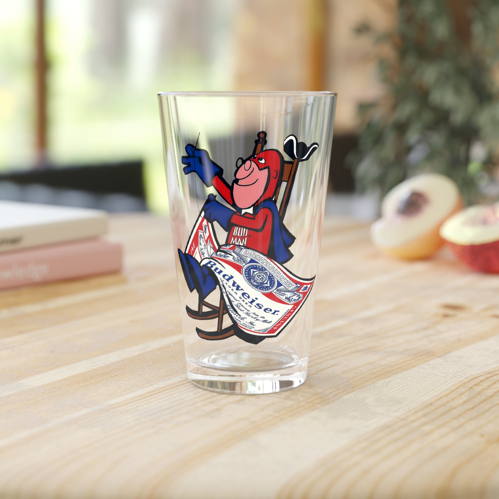 Retro Budweiser "Budsy" Ross Patriotic Pint Glass – 16oz Beer Glass