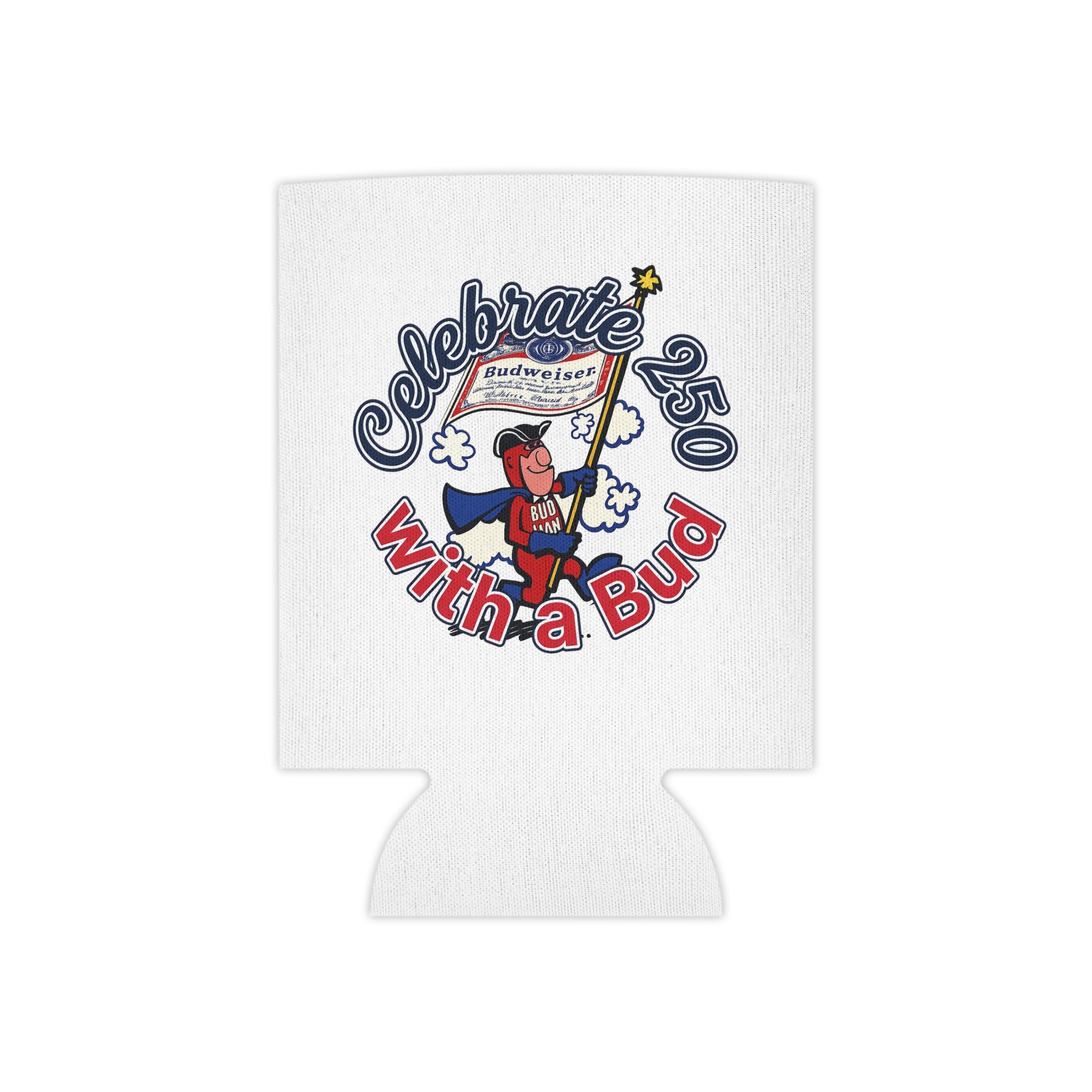 Bud Man Budweiser Retro Beer Koozie Can Cooler