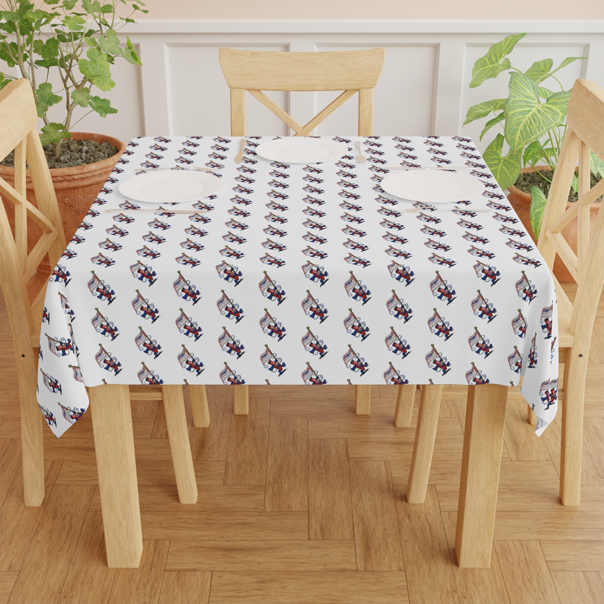 Retro Bud Man Classic Budweiser Tablecloth for America's 250th Birthday