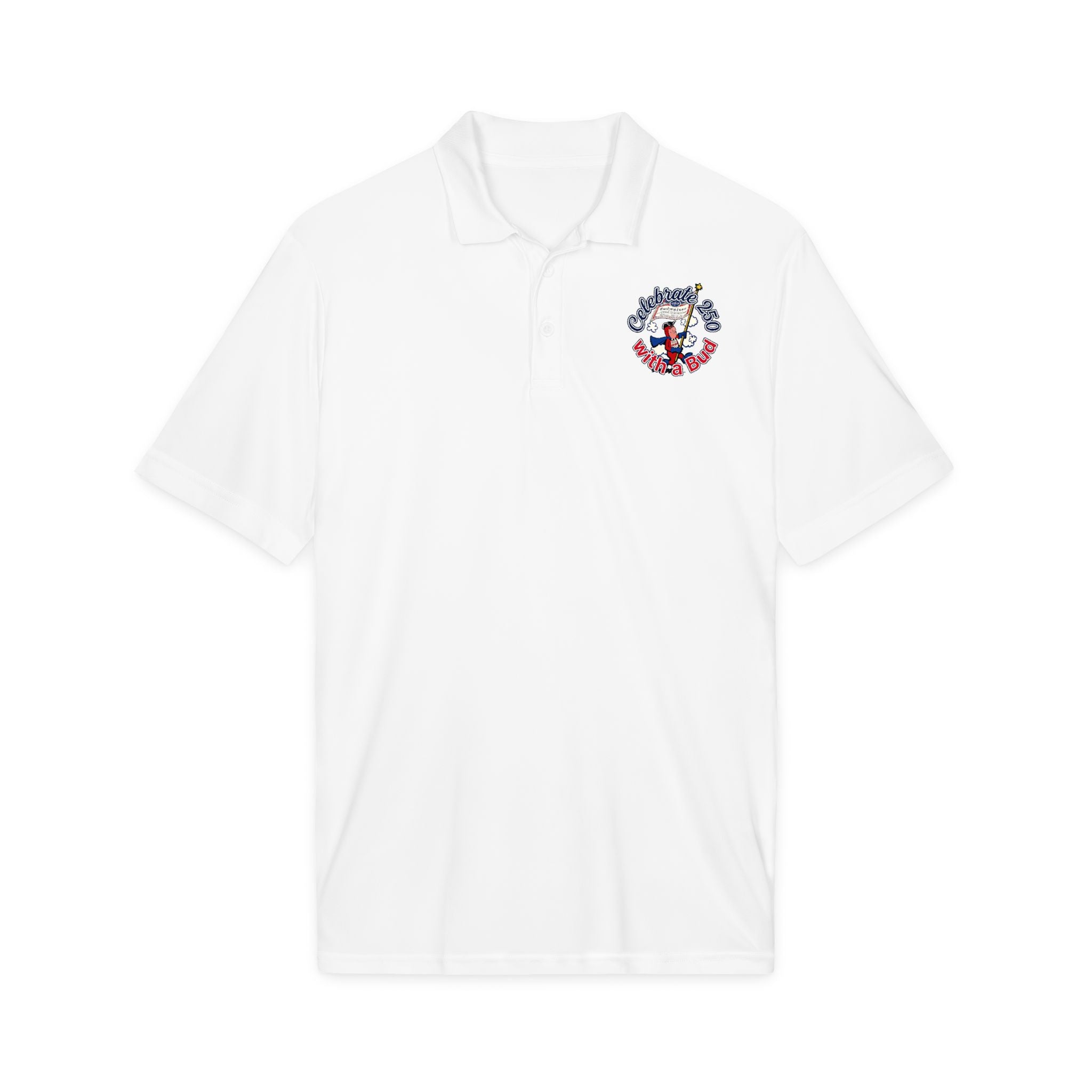 Retro Bud Man Logo Budweiser Quick-Dry Polo Shirt for America's 250th Birthday