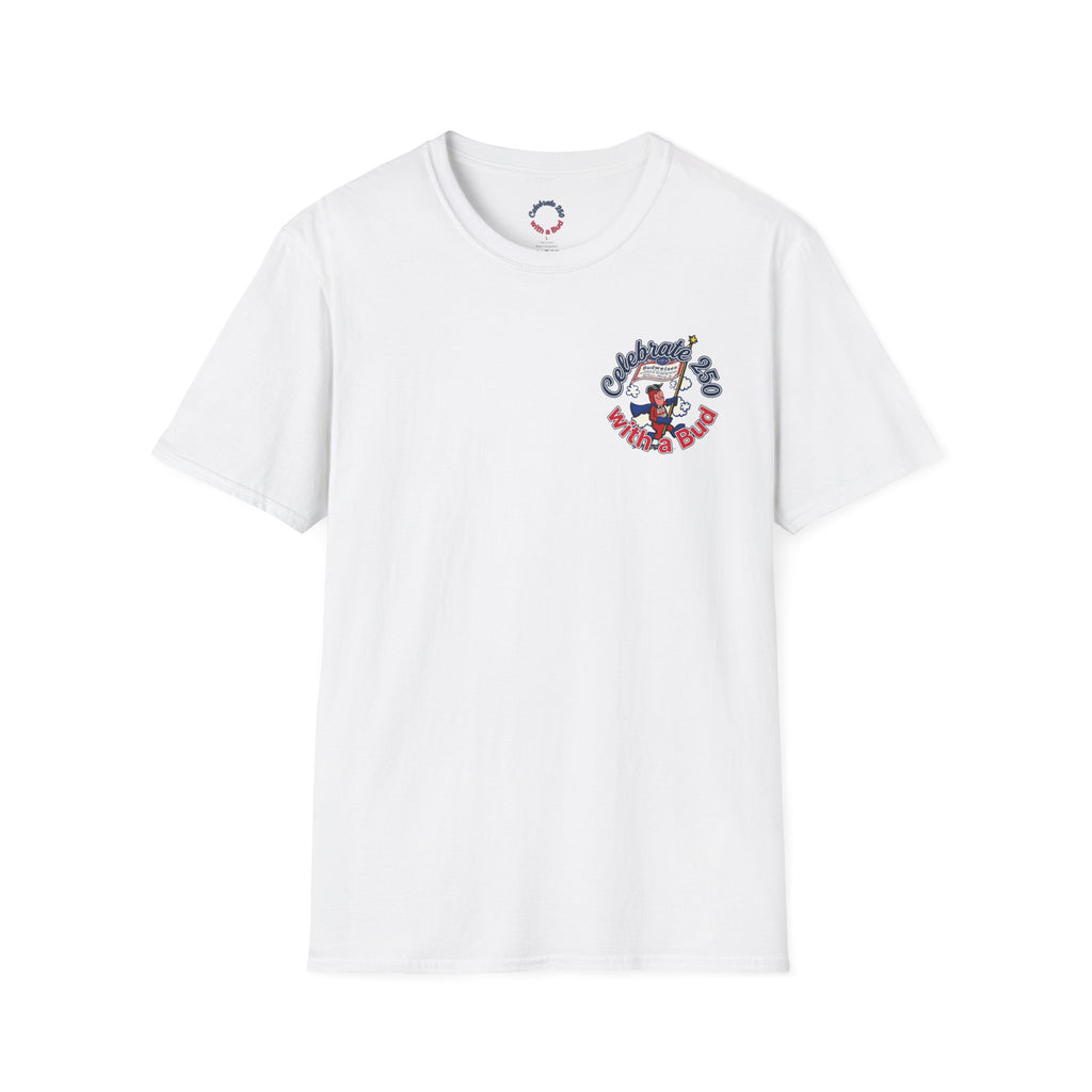 Retro Bud Man Marching with Budweiser Flag Classic T-Shirt