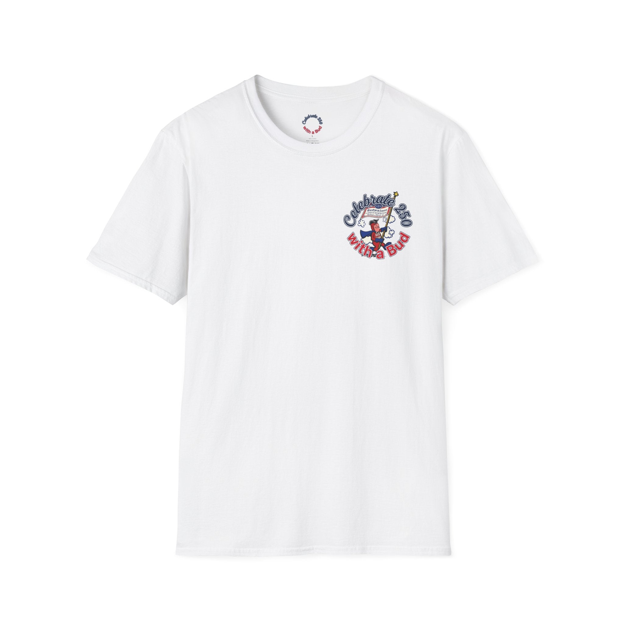 Retro Bud Man Marching with Budweiser Flag Classic T-Shirt