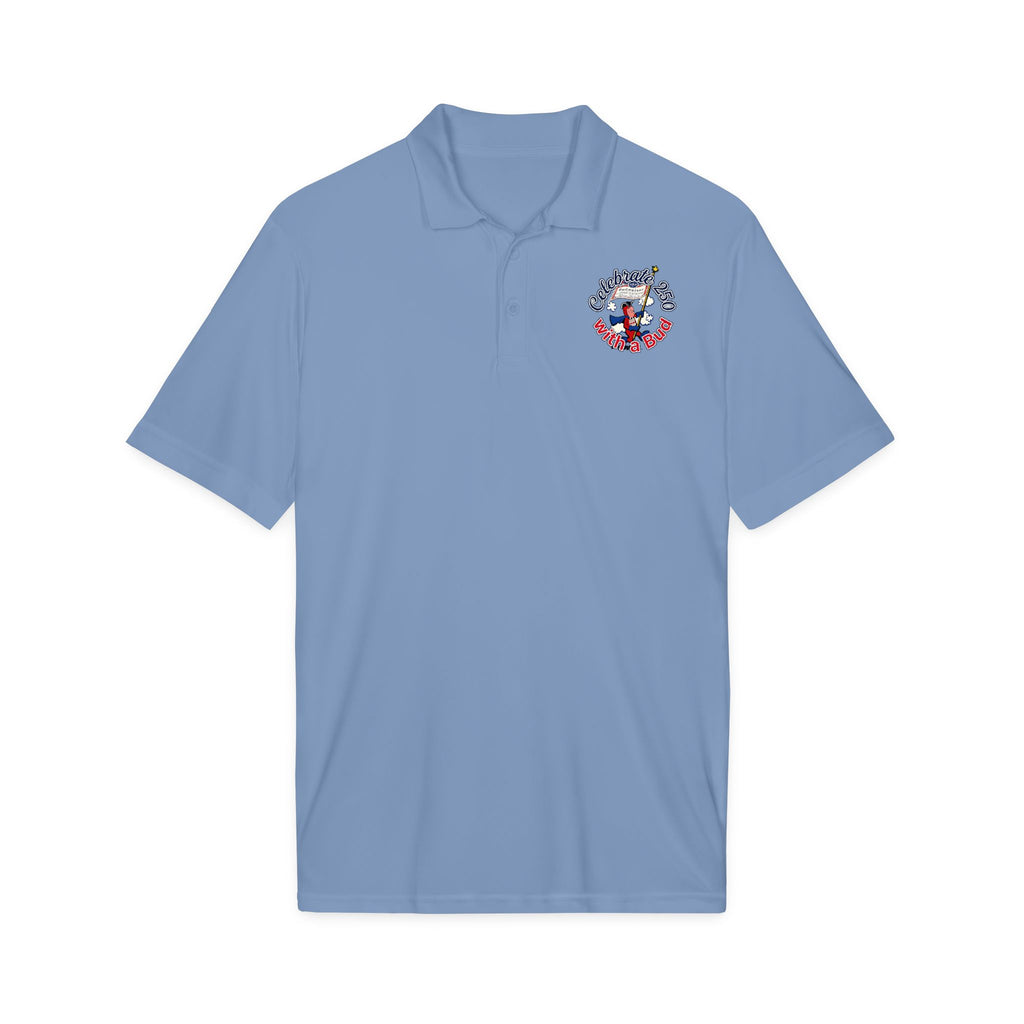 Retro Bud Man Logo Budweiser Quick-Dry Polo Shirt for America's 250th Birthday