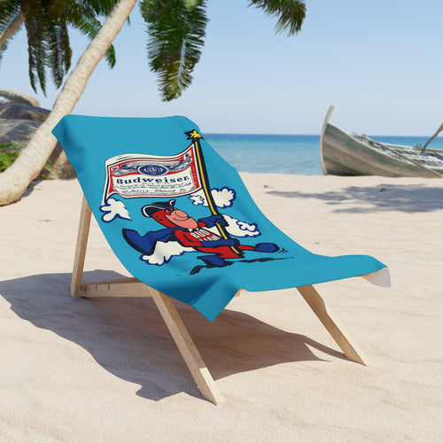 Retro Bud Man Beach Towel for America's 250th Birthday