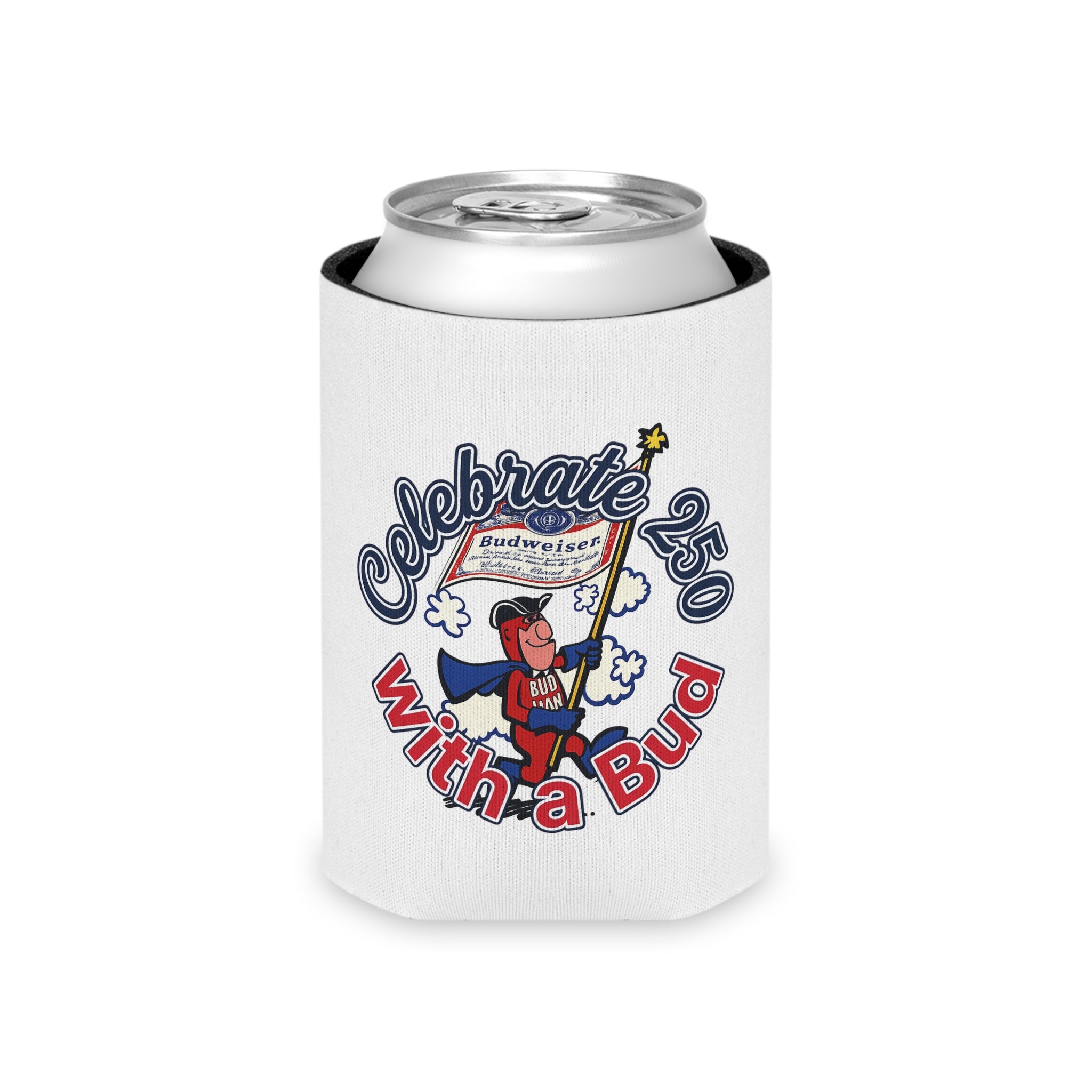Bud Man Budweiser Retro Beer Koozie Can Cooler