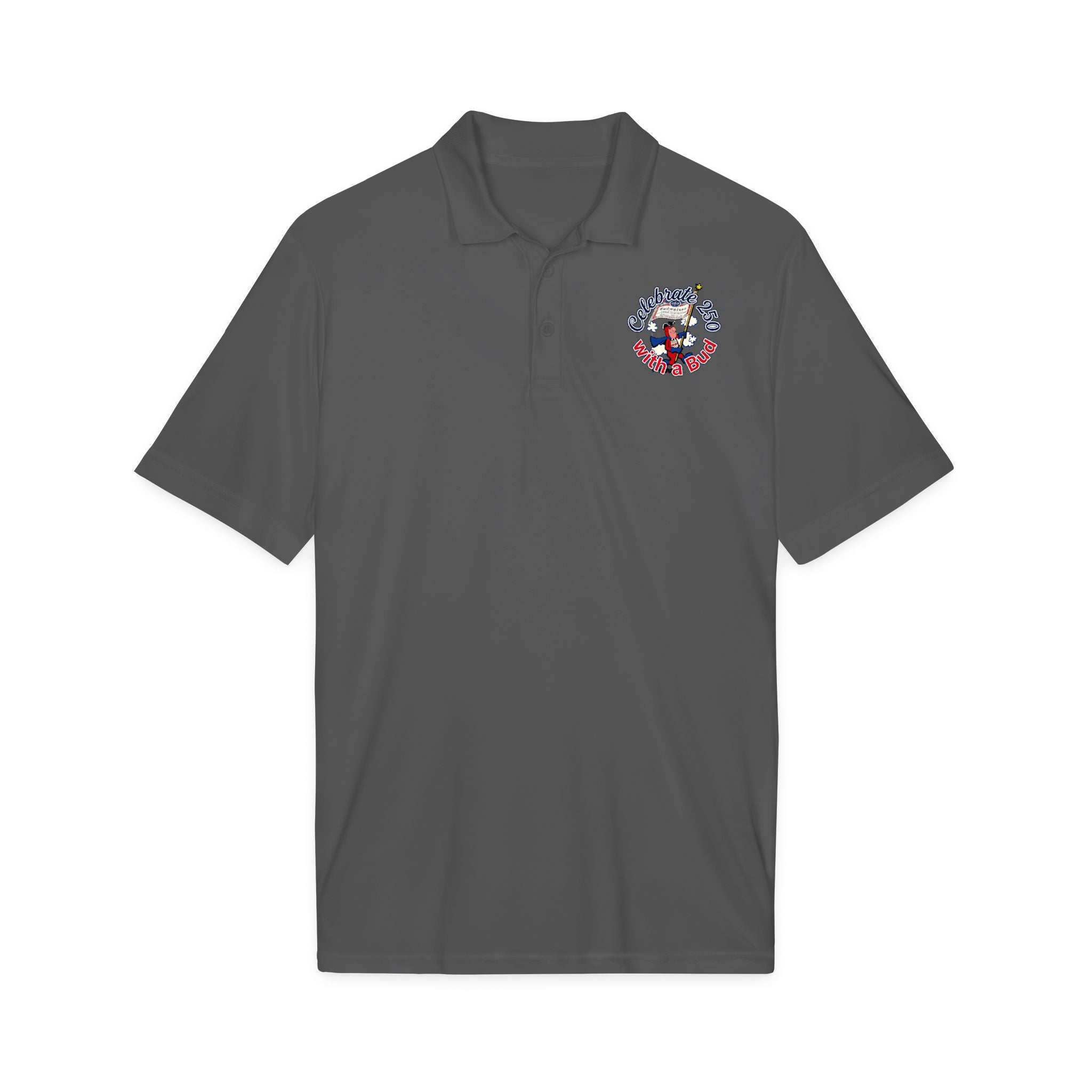 Retro Bud Man Logo Budweiser Quick-Dry Polo Shirt for America's 250th Birthday
