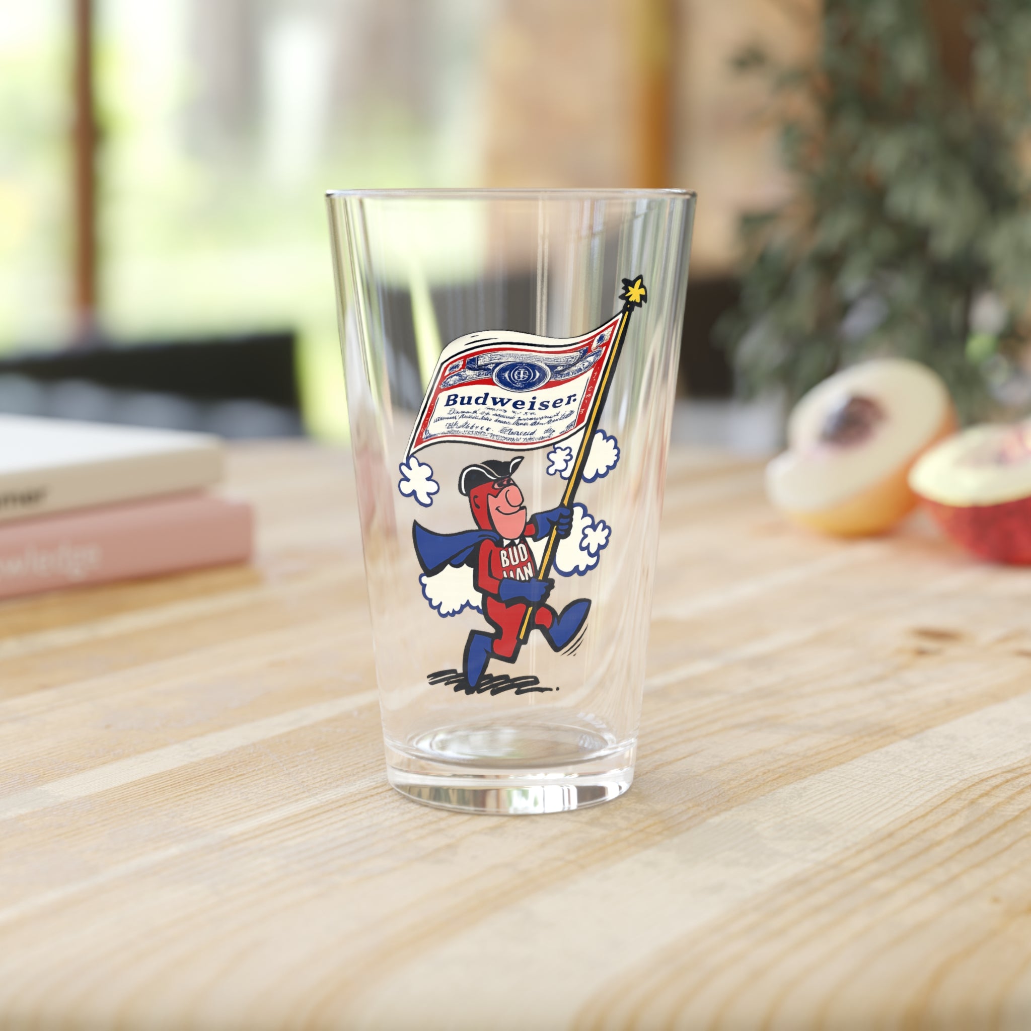 Retro Bud Man Patriotic March 16oz Pint Glass