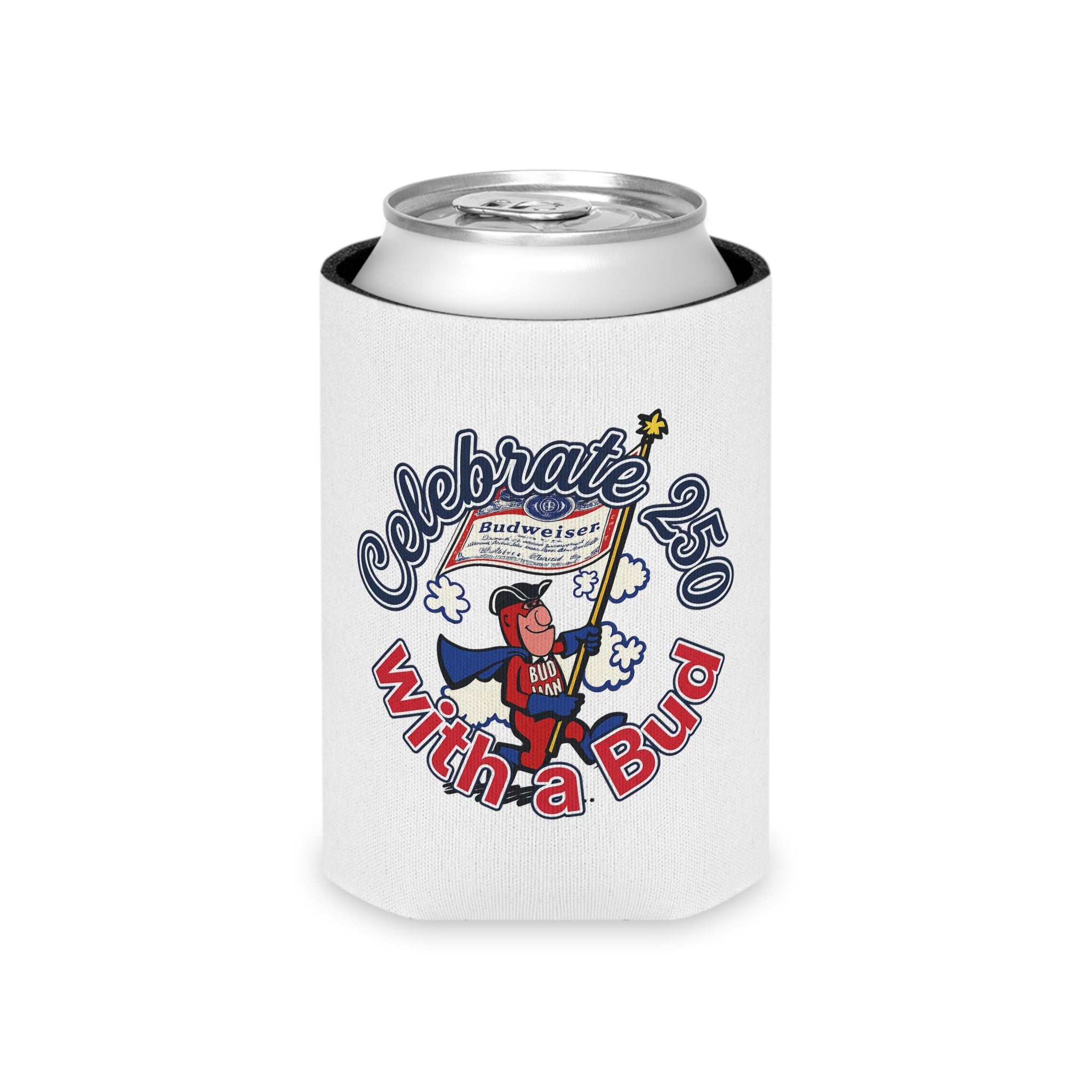 Bud Man Budweiser Retro Beer Koozie Can Cooler